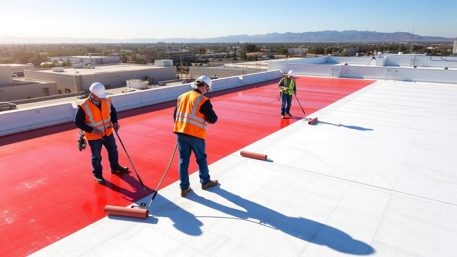 High-solids silicone roof coating installation