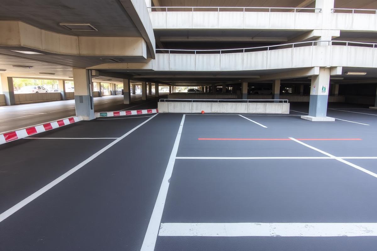 Parking deck traffic coating